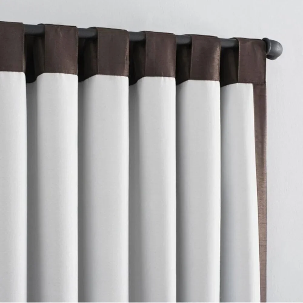 Sun Zero Faux Dupioni Silk Thermal Blackout Back Tab Curtain  50
